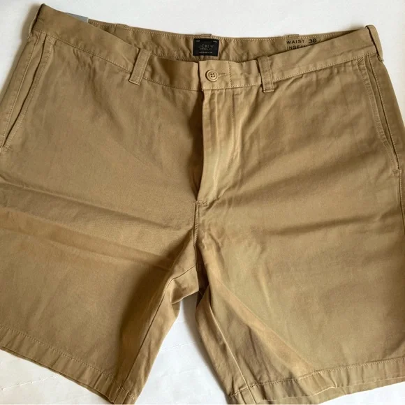 NWT J.Crew Men’s khaki shorts chino size 38 inseam 9 flat front black label - Picture 8 of 9